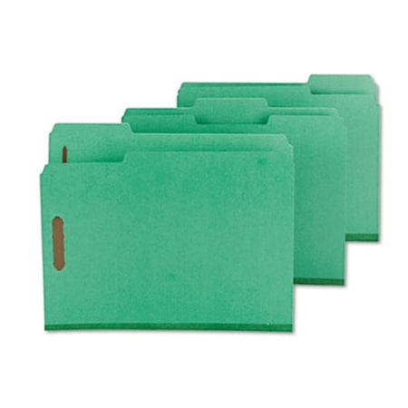 Made-To-Stick Colored Pressboard Fastener Folders Letter 1/3 Cut Green 25/Box, 25PK MA41159